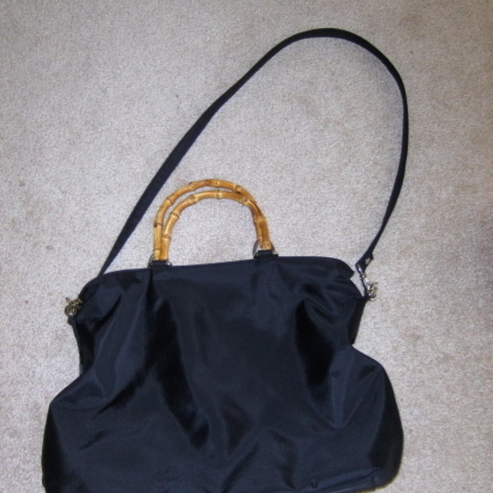 Evan Picone Satchel Black Shoulder Purse Handbag - Picture 3 of 8